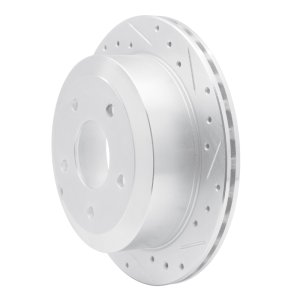 Pontiac GTO Brake Rotor (1) - Rear Right - R1 Concepts - Drilled & Slotted - Silver - `05-`06